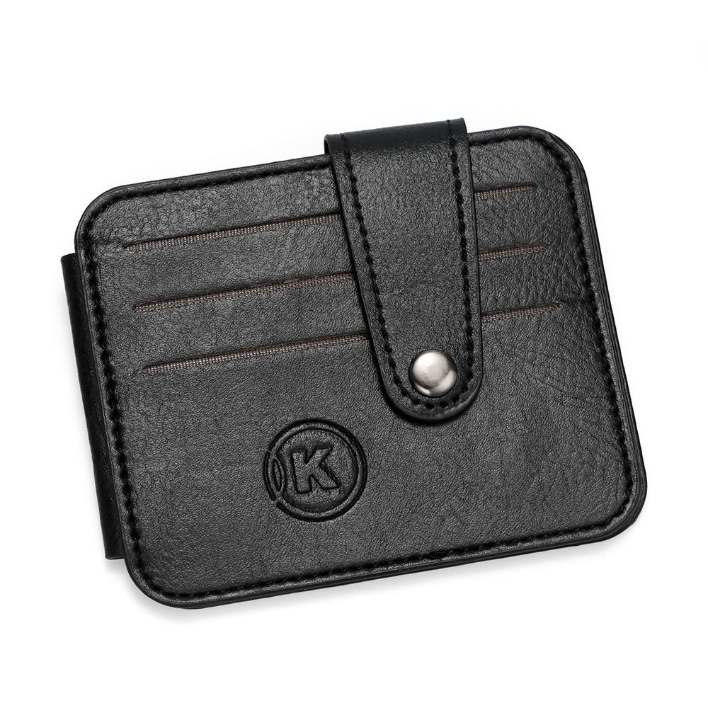 Men’s Slim Card Holder Wallet with ID Window, PU Leather Credit Card Case, Minimalist Front Pocket Wallet, RFID Blocking Card Organizer