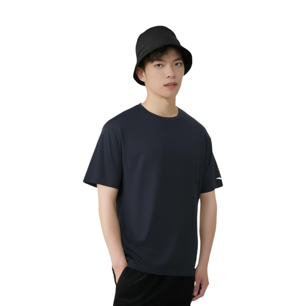 Anta Basketball Series Solid Color Breathable Versatile Short Sleeve T-Shirt Unisex Tops Black 152431167-6
