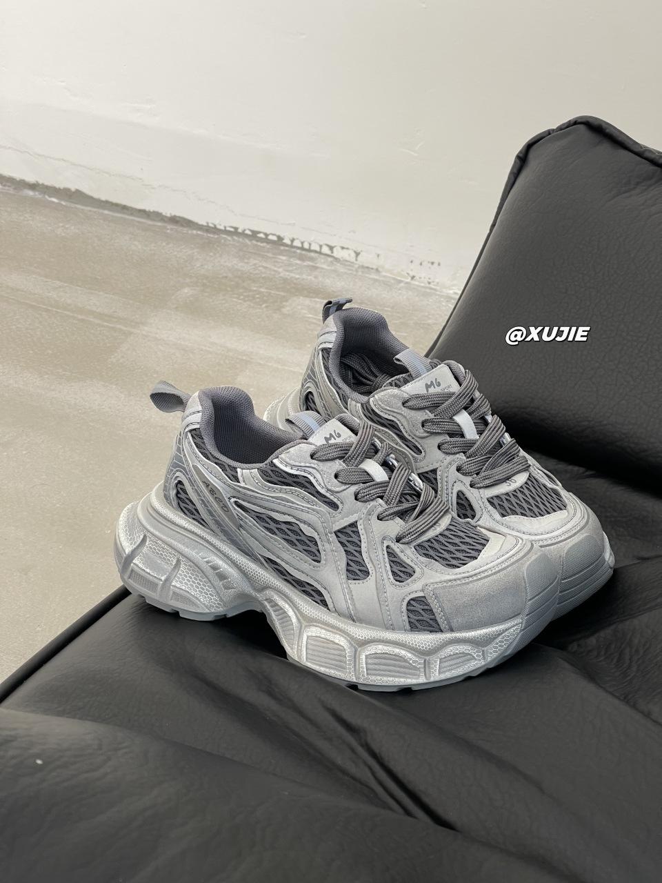 

Leather platform dad shoes women s 2025 autumn new European station mesh breathable versatile sports shoes women s shoes 35