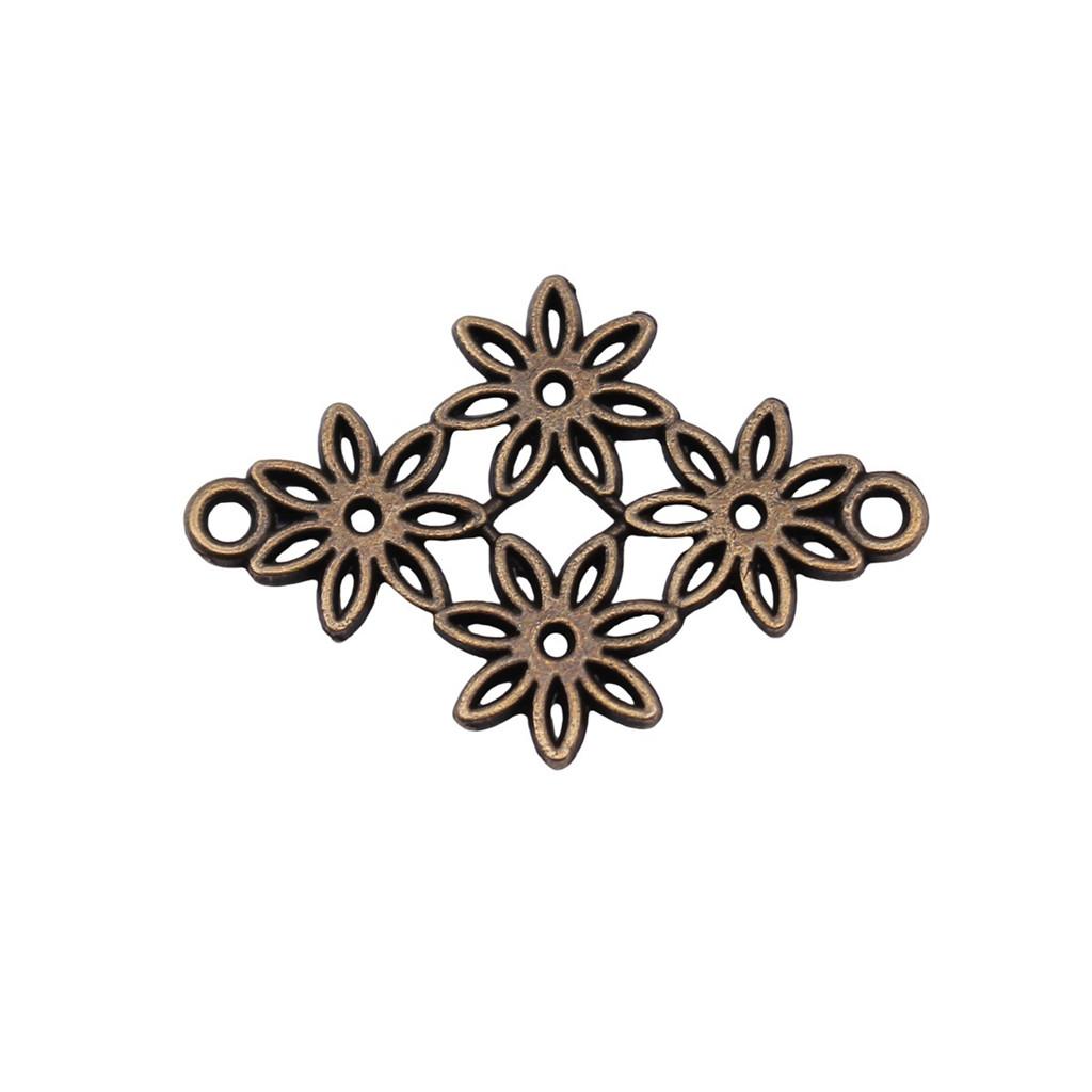 Filigree Diamond Shaped Connectors Ornate Multi Loop Links For Jewelry