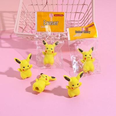 3D Cartoon Pikachu Eraser for Elementary Students - Cute School Gift and Prize