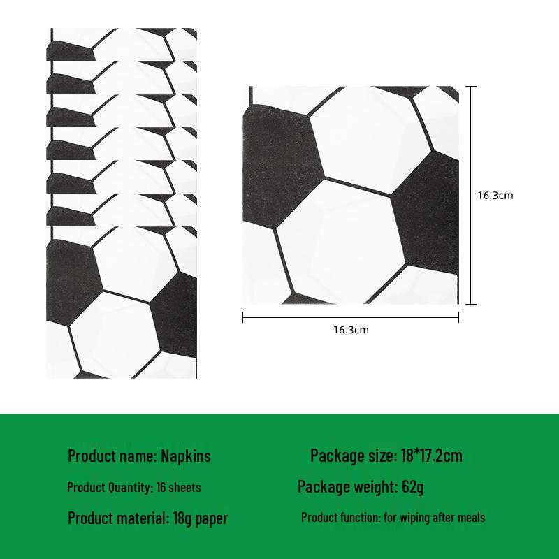 World Cup Black & White Football Birthday Party Tableware Set
