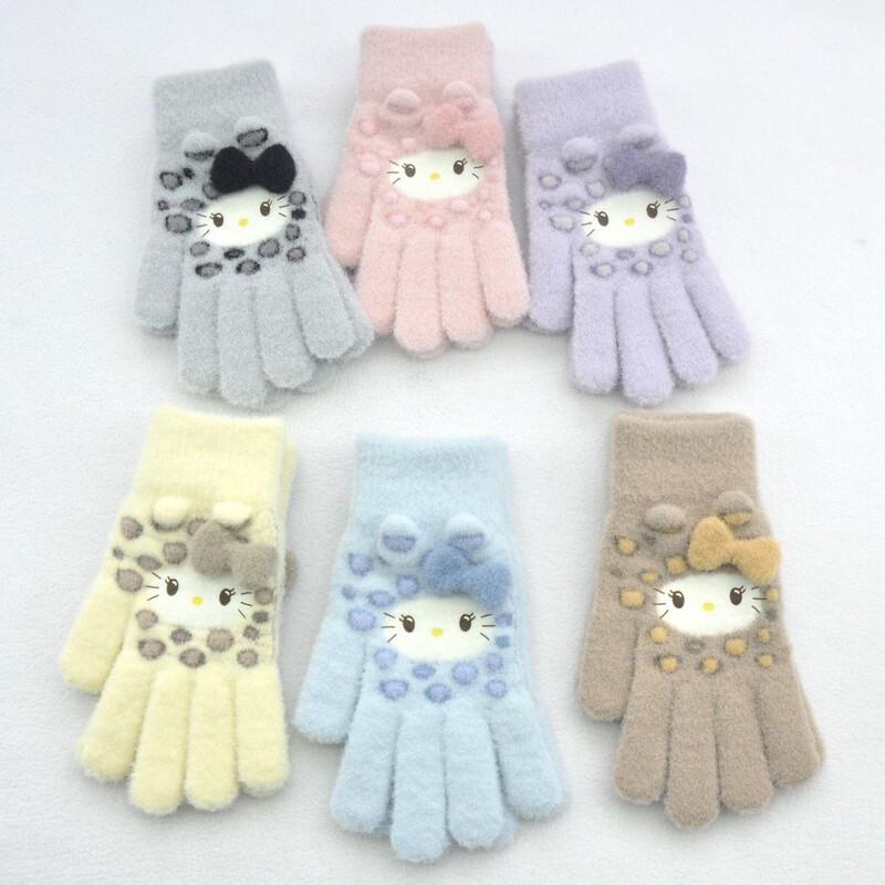 

Women s Cute Kitten Jacquard Touchscreen Gloves
