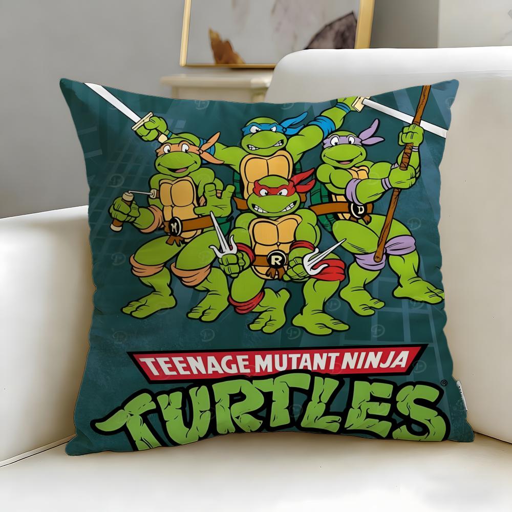 Cartoon Teenage Mutant Ninja Turtles Cushion Cover Soft & Easy-Wash Pillow Case – Versatile for Couch, Bed, Travel and Office