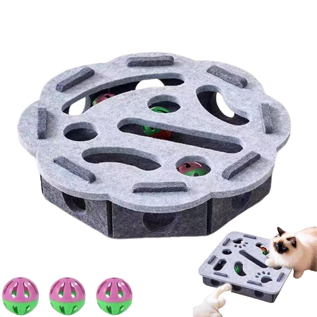 Nailfile Enrichment Box With Bell For Indoor sscratchingand Hunting Mental Felt Maze Box Scratchpuzzleenrichment Box