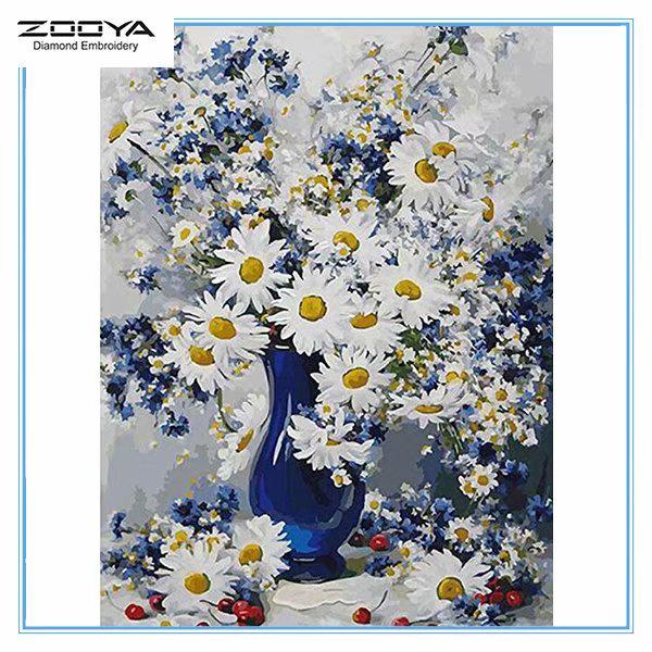 

ZOOYA DIY 5D Алмазная картина Вышивка Полный дрель Алмазная мозаика Цветы Вышивка крестом Домашний декор