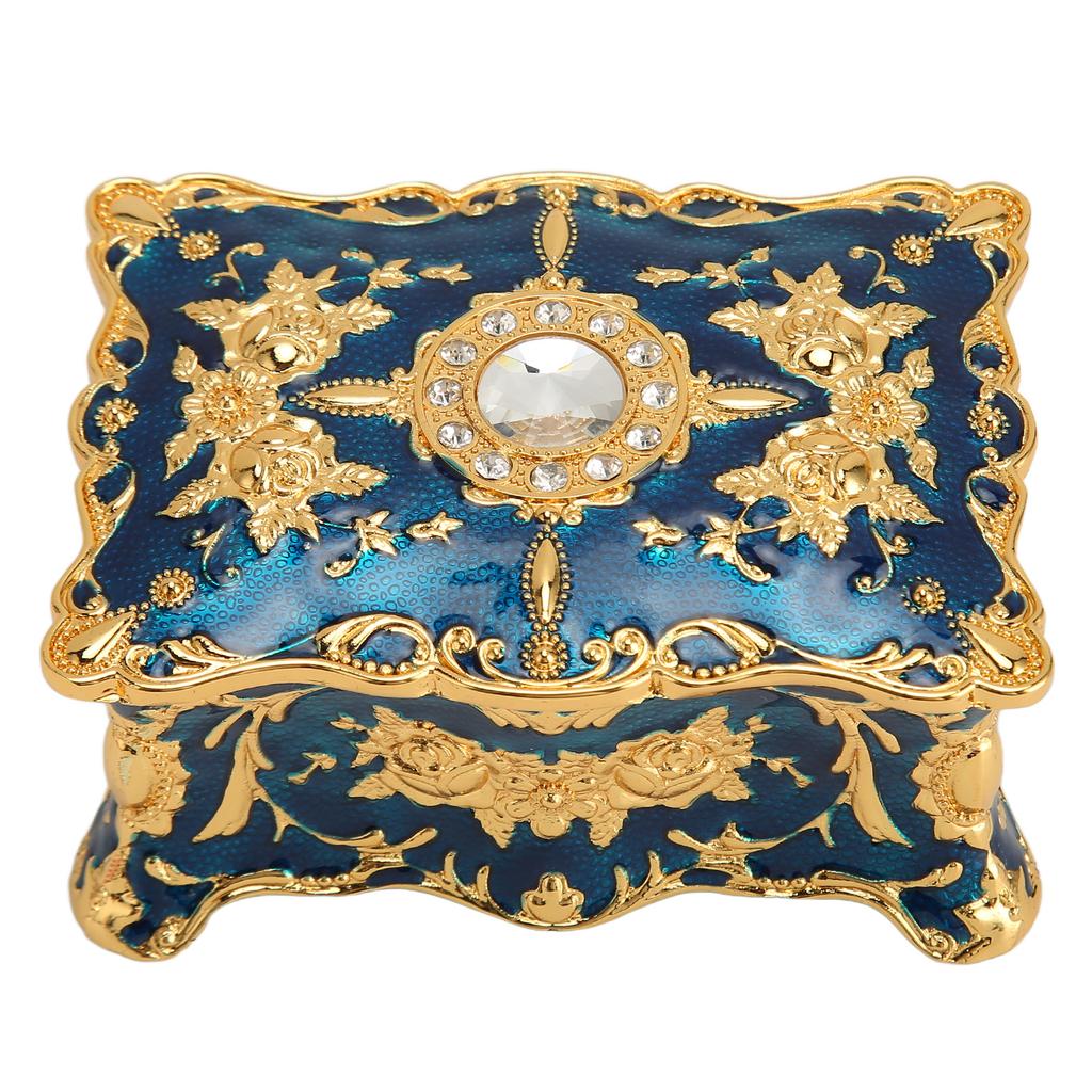 Vintage Jewelry Box Metal Enamel European Style Antique Jewelry Box Versatile Storage Box for Necklaces Bracelets Earring