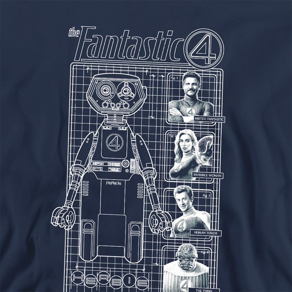Fantastic Four Unisex Adult First Family And Herbie Blueprint Sweatshirt