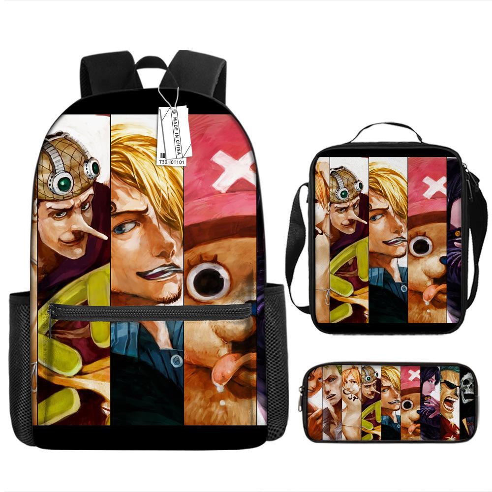 Popular Animation Backpack Student Schoolbag Boys Messenger Bag Girls Pencil Case