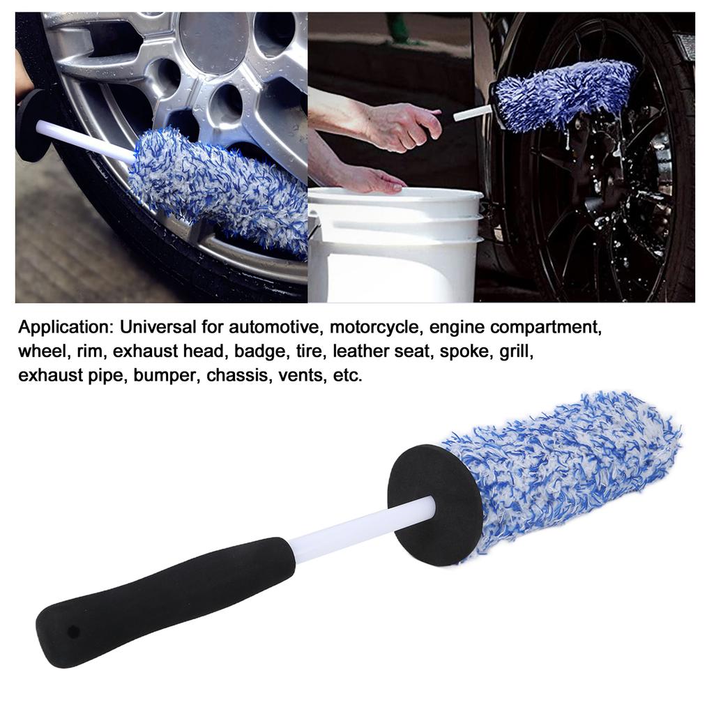 Car Wheel Tire Cleaning Brush Microfib Soft Multipurpose for Exhaust Bump Mudguard