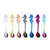 Stainless Steel Creative Sea Horse Shape Coffee Spoon Hanging Cup Stirring Spoon Titanium-plated Multi-color Specialty Spoons