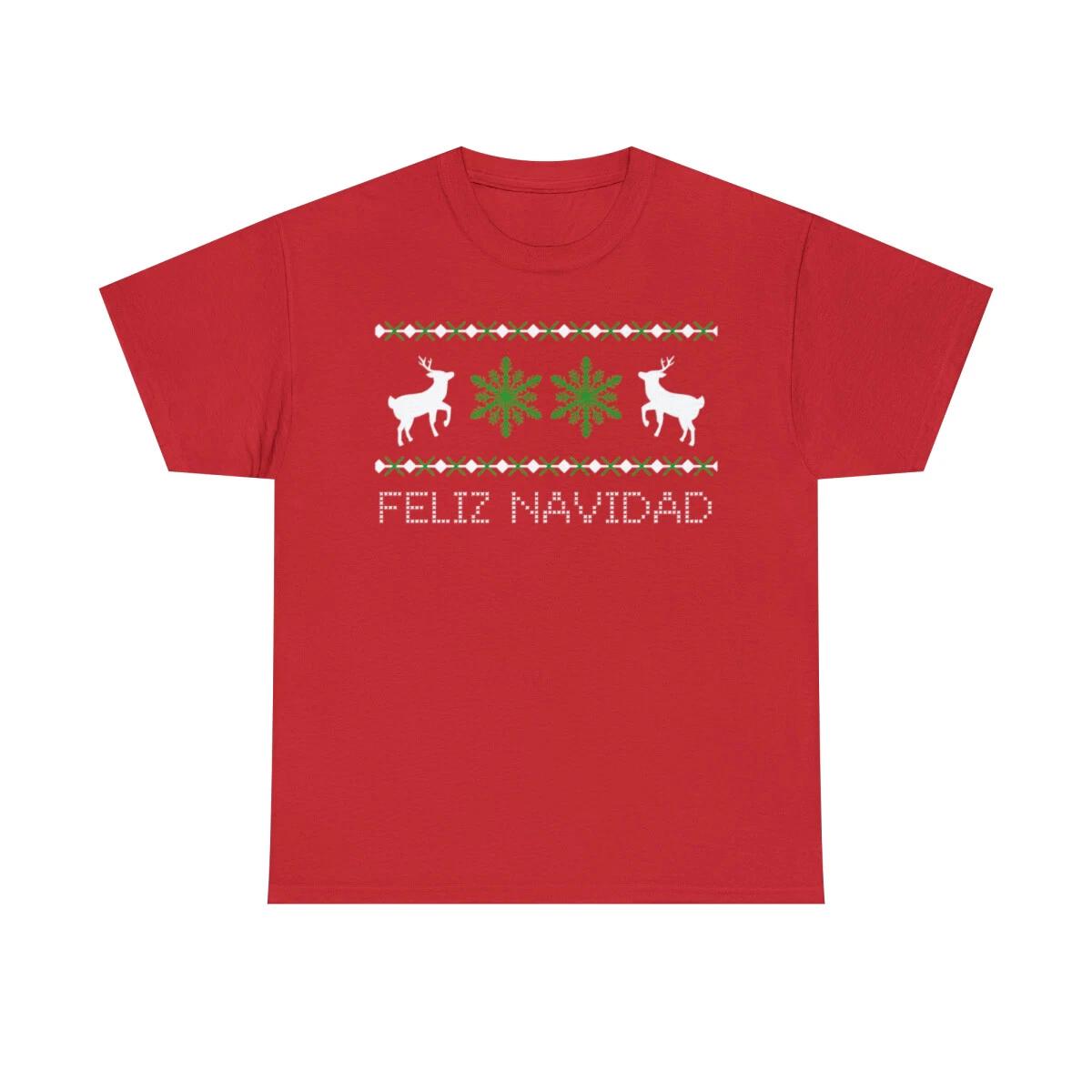 Feliz Navidad Short Sleeve Graphic T-Shirt, Sizes S-5XL S