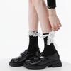 Lolita lace trim short mid-calf socks for women, solid color, thin summer style lolita Cute and versatile for soft girls