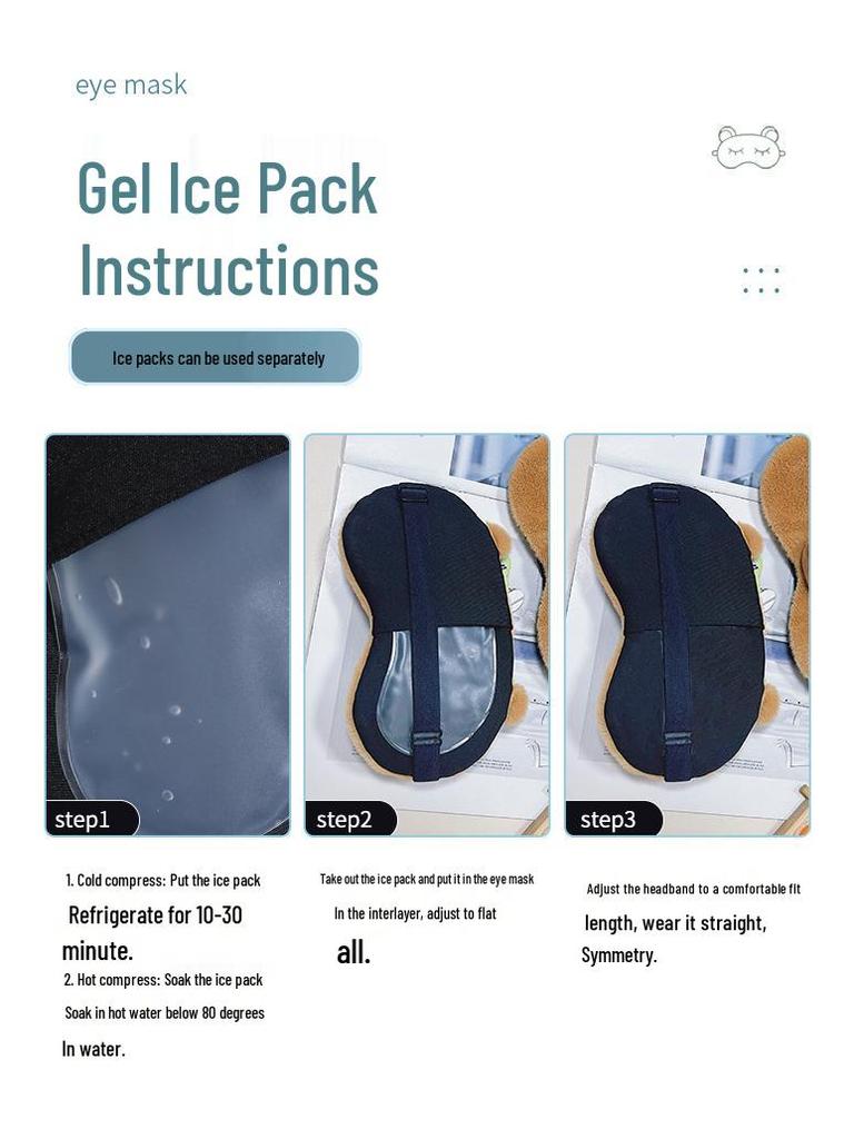 Kreslená oční maska kapybara - Nastavitelná, roztomilá, horký/studený obklad na spaní