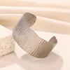 Stainless Steel Geometric Cutout Women's Hammered Bangle Bracelet
