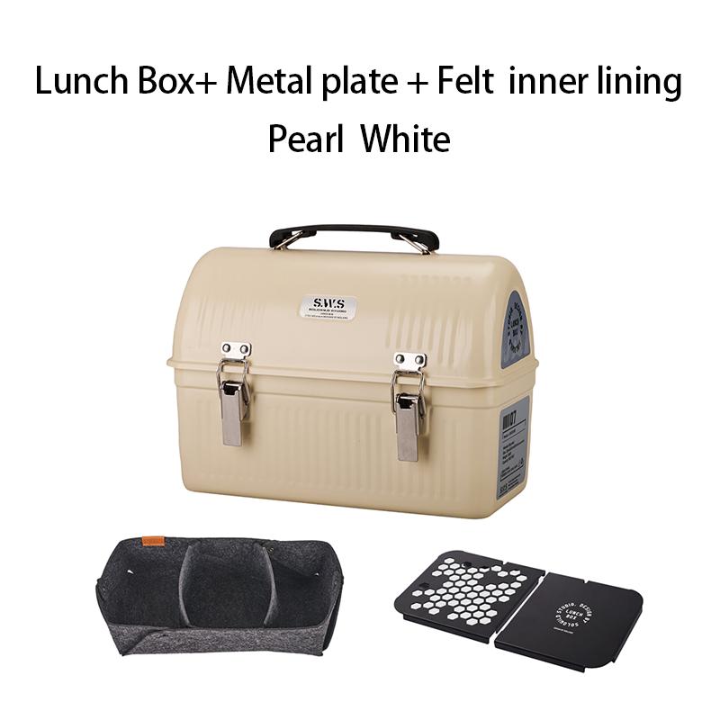 WELLHIKE SWS Vintage Camping Metall-Mittagessenbox Kaffee Tee Outdoor-Ausrüstung Werkzeugkasten Aufbewahrungskoffer