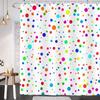 Cute Colorful Red Polka Dot Circle Shower Curtain,Rainbow Bathroom Shower Curtains With Hooks,Waterproof Funny Bathroom Curtains
