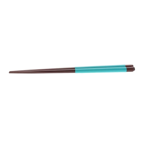 Silicone lacquered wooden chopsticks (natural wood), blue, 21cm
