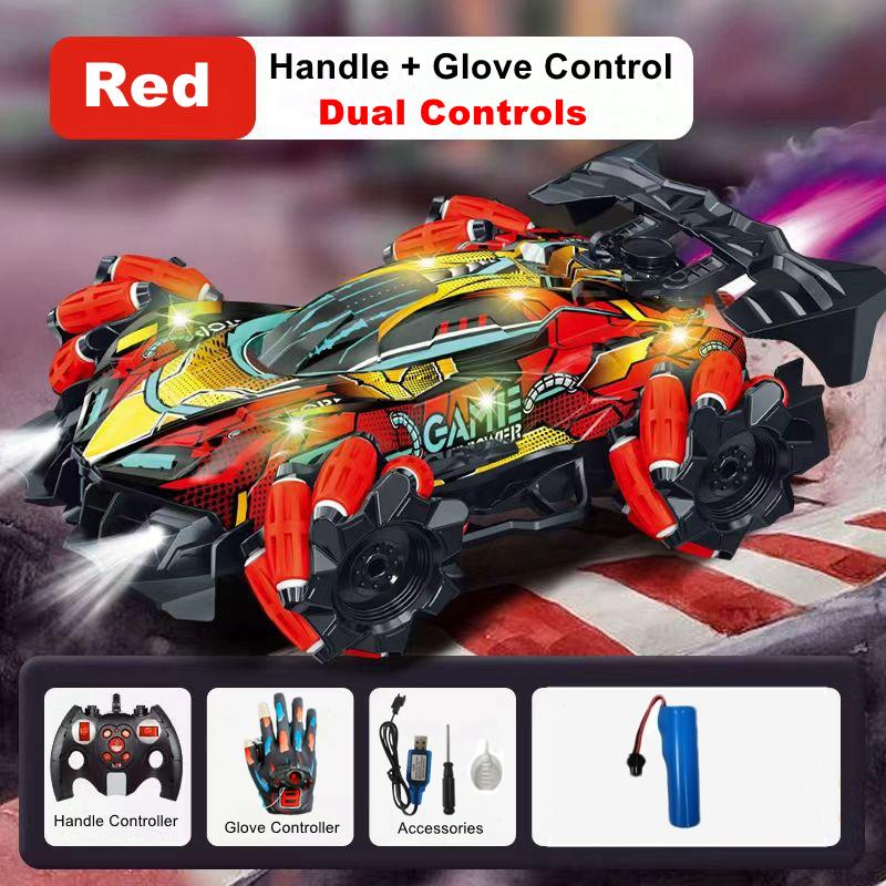 

Дрифт-машинка F1 на радиоуправлении со светодиодной подсветкой, музыкой, 2,4 ГГц, управлением жестами, пультом, трюковая машина-спрей 4x4, электрическая, детские игрушки