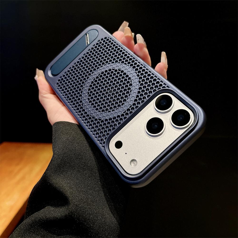 Heat Dissipation For Magsafe Case For iPhone 17 Pro Max Air 16 15 14 Plus 13 12 Breathable Wireless Charge Stand Cover