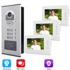 7 Inch HD IR Video Intercom Doorbell One Camera with Three Display