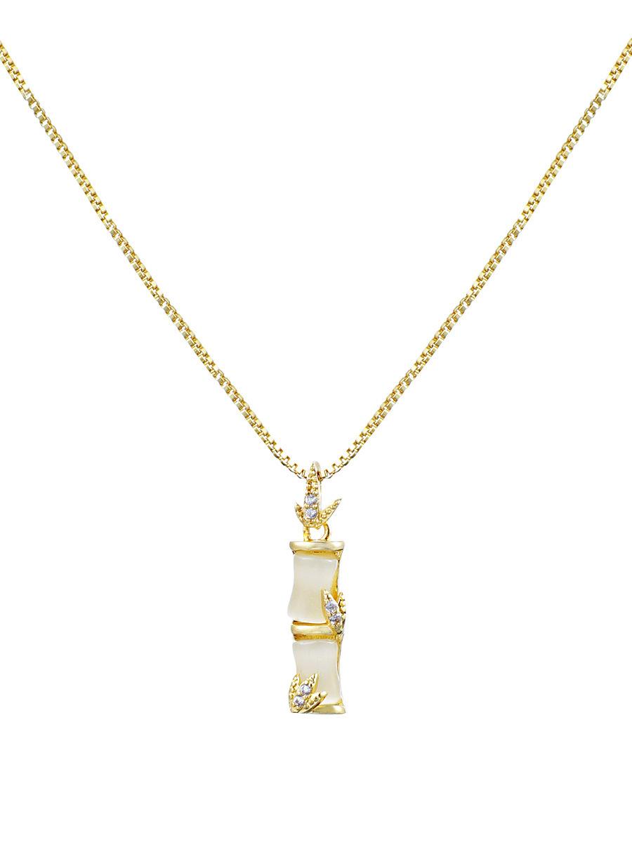 Bamboo Pendant Necklace Female Collarbone Chain, Trendy Cold Wind Neck Chain, Simple Temperament Design Necklace