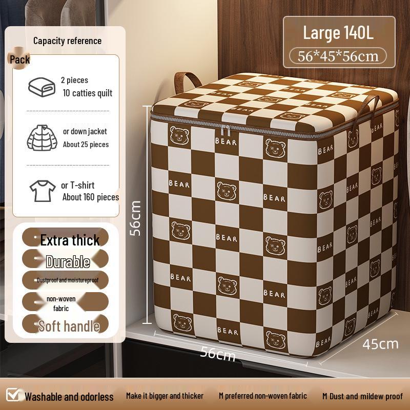 Waterproof Fabric Storage Bag - Large Capacity for Quilts, Comforters, and Closet Clothes