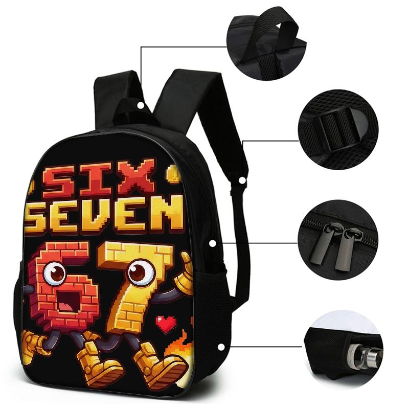 3PCS Numbered 6&7 Pattern Backpack Set | The Perfect Choice for School & Travel