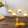 Iron Deer Candle Holder Christmas Decors Metal Wedding Candlesticks for Desk