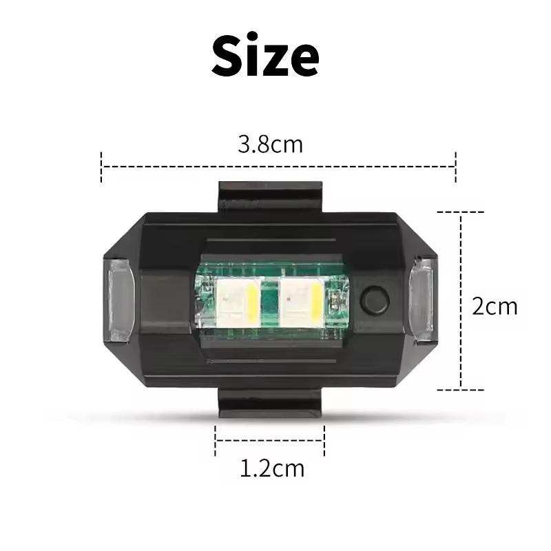 Światła Motocyklowe Dron Stroboskop USB LED Antykolizyjne Rower Samolot Nocny Lot Mini Migające Światło Sygnałowe