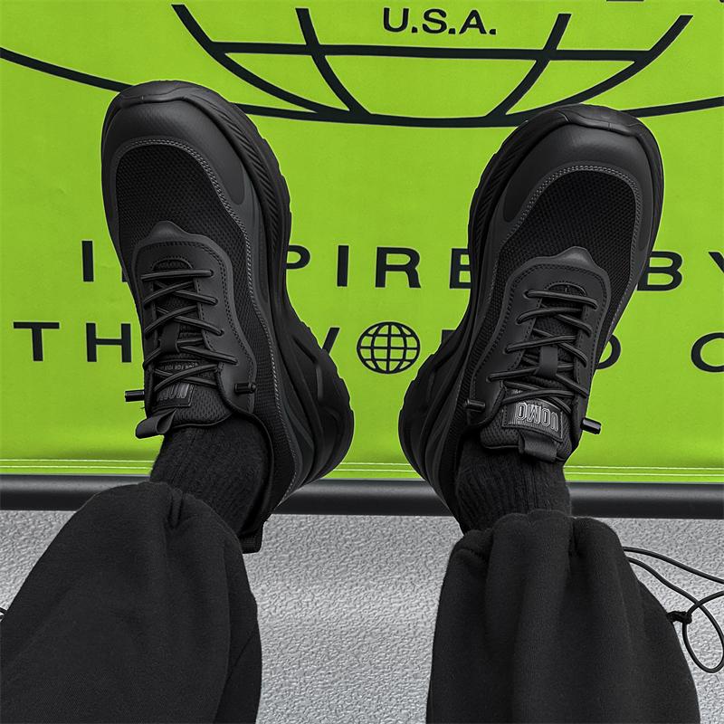 Sneakers Trendy and comfortable sports style design Outdoor street walking High quality luxury shoes Breathable Black