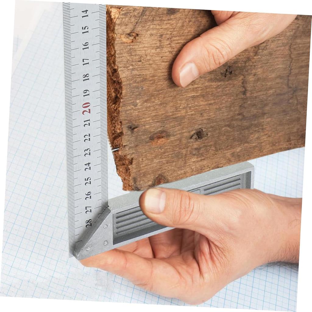 300/500mm Aluminiumlegierung Quadratisches Lineal Rechtwinklig 90° Winkelmesser Holzbearbeitungslineal Stahl Winkelmesser Messwerkzeuge Messlehre