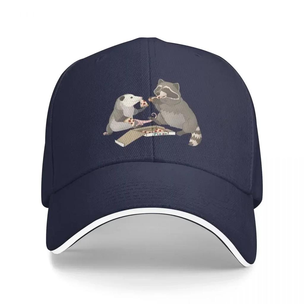 Possum and Raccoon eating pizza Baseball Cap Uv Protection Solar Hat beach hat For Men Women's