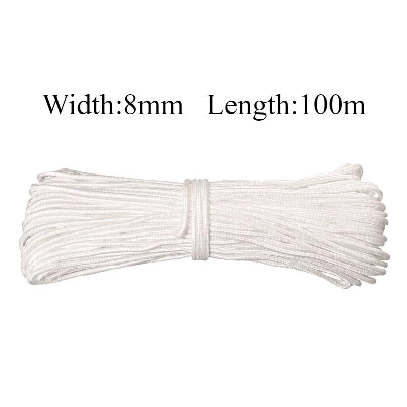 100m Clothesline Outdoor White Multifunctional Ropes Tent Lanyard Strap Multiple Sizes of Ropes Strong Rope Outdoor Accessories