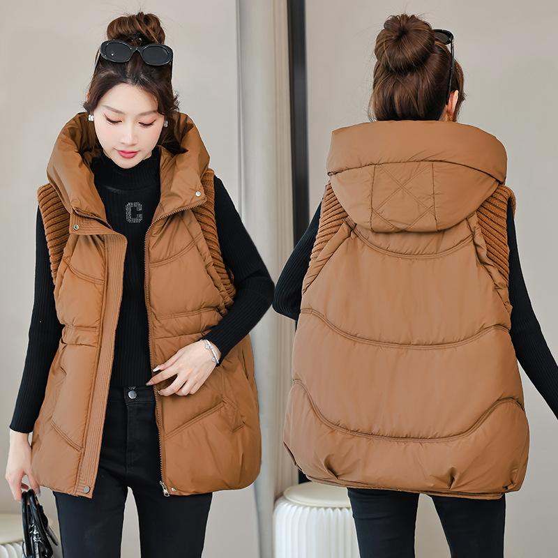 Vest Women Jacket Puffer Parkas Windproof Lightweight Hooded Warm Waistcoat Female White Duck Down Down Coat Sleeveless