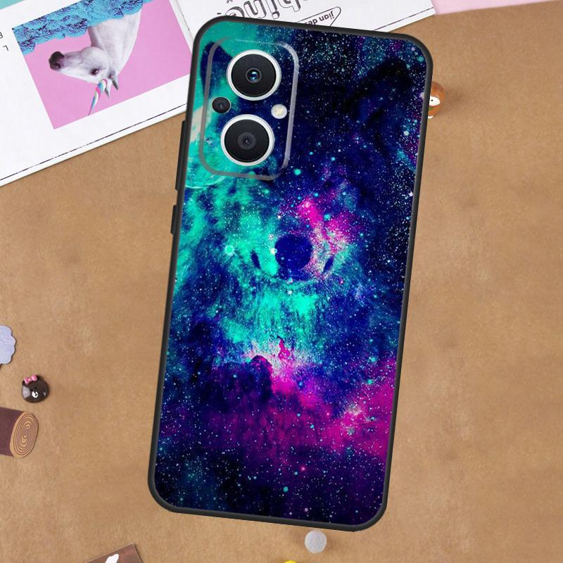 

Чехол для телефона OPPO Reno 8T 2 3 4 5 Z 6 7 8 Lite OPPO Find X5 Lite X6 Pro X2 X3 Neo с изображением животного Волка и Галактики OPPO Reno5 Lite