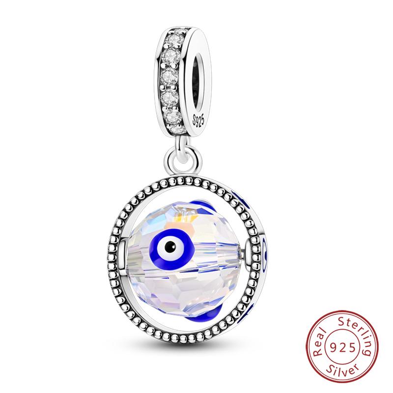 100% Copper Blue Crystal Life Tree Angel Star Moon Pendants Charms Fit Qikaola Original Bracelets Diy Jewelry