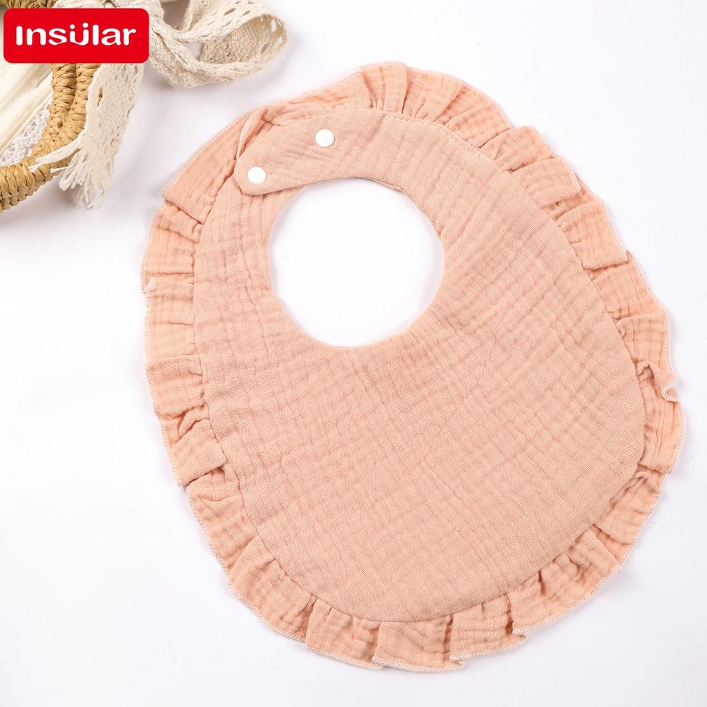 Baby Saliva Towel Infants Feeding Drool Bib Lace Floral Soft Cotton Burp Cloth for Newborn Breathable Kids Bibs with Ruffle