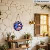 2D Flat Welcome 4th of July Dog Cat Paw Prints Aluminum Sign, Patriotic America Aluminum Sign Door Hanger Outdoor/Indoor Decor, for Home, Office