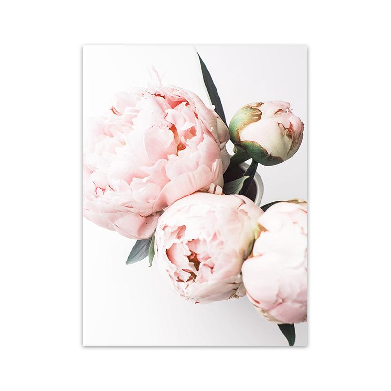 Pink Peony Flowers Paintings Posters Nordic Home Decor Oil Painting Posters And Prints Living Room Home Decor Canvas Wall Art
