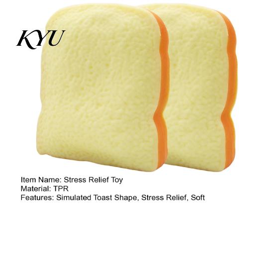 Simulated Toast Sensory Toy 1/2Pcs Stress Relief Toy, Sliced Bread Squeeze Adults Decompression Toys Soft Stretchy Fake Food Fidget for Kids