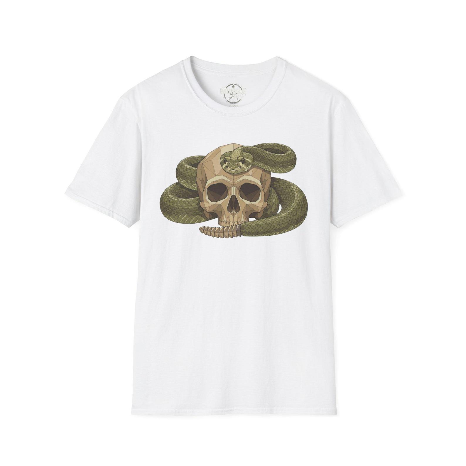 Snake Wrapped Skull T-Shirt Vintage Botanical Skull with Serpent XL