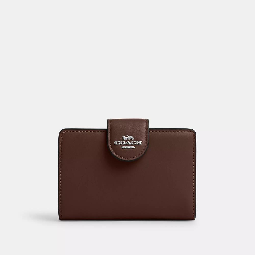

Coach Medium Corner Zip Wallet Silver Maple One Size