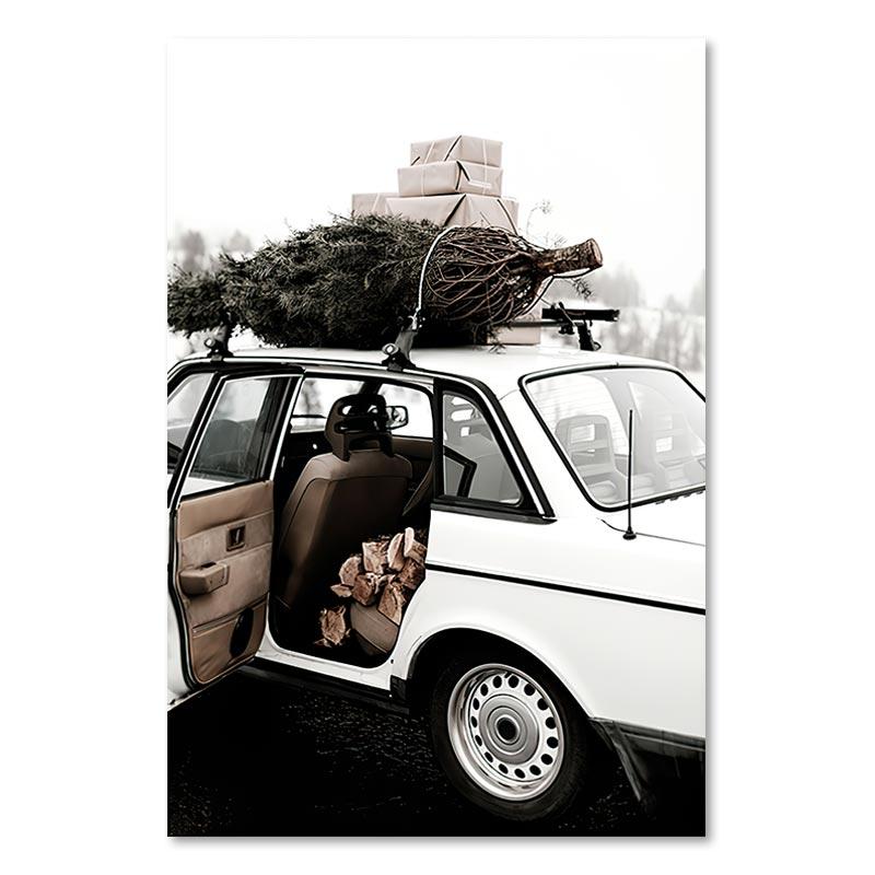 Winter Snow Forest Deer Owl Sunlight Landscape Painting Nordic Morning Scenery Canvas Poster Print Art Wall Pictures Home Decor