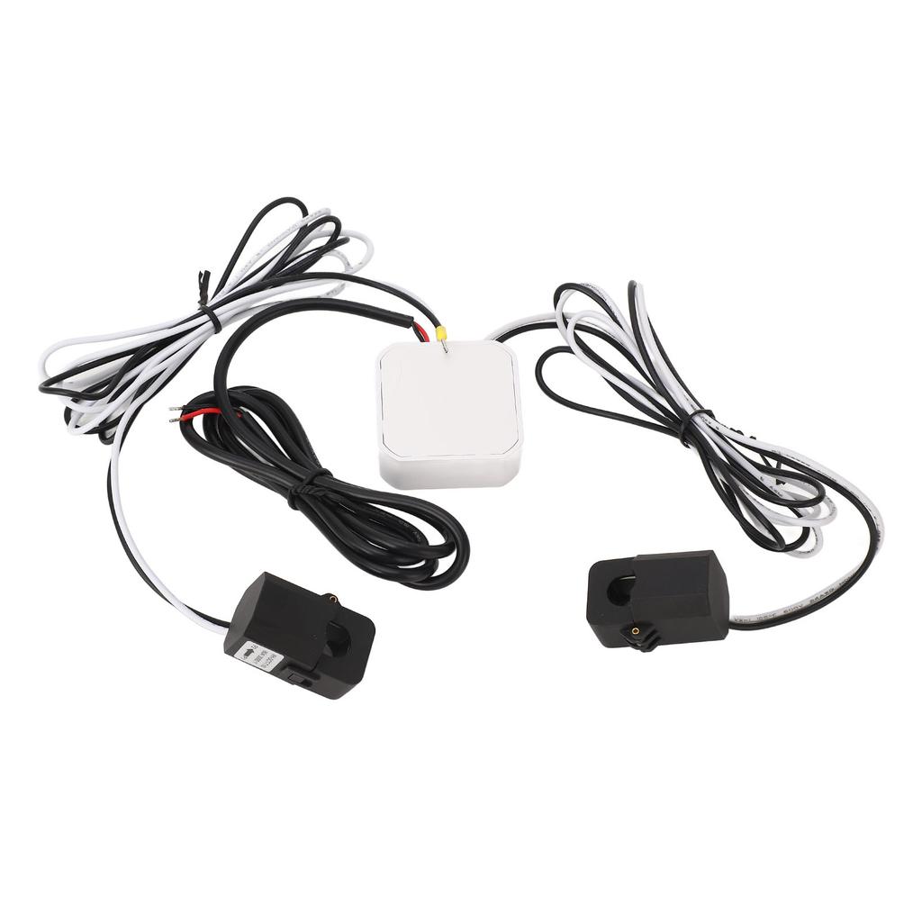 Compteur d'énergie WiFi intelligent bidirectionnel Moniteur de consommation d'énergie KWh bilatéral 90?250VAC avec 2 TC 80A pour