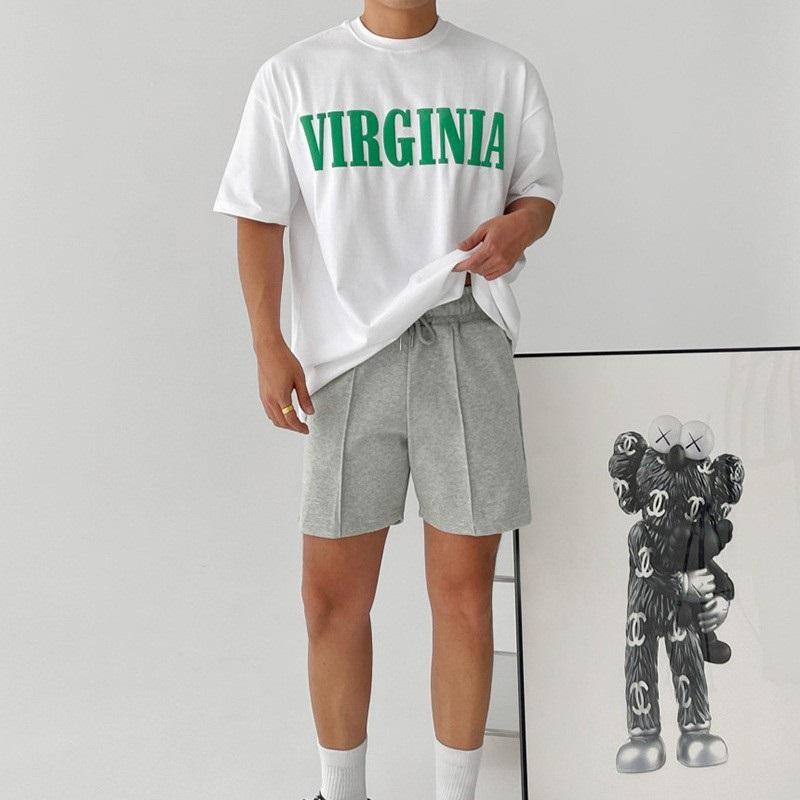 Trendy American Casual Shorts Men's Summer Sports Quarter Pants Solid Color All-match Running Training Pants