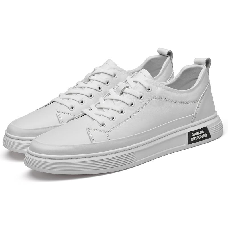 Fashion Genuine Leather Men Casual Shoes Lace-Up Mens Fashion Sneakers Handmade Mens Walking Shoes Luxury Brand Male Outdoor Flats
