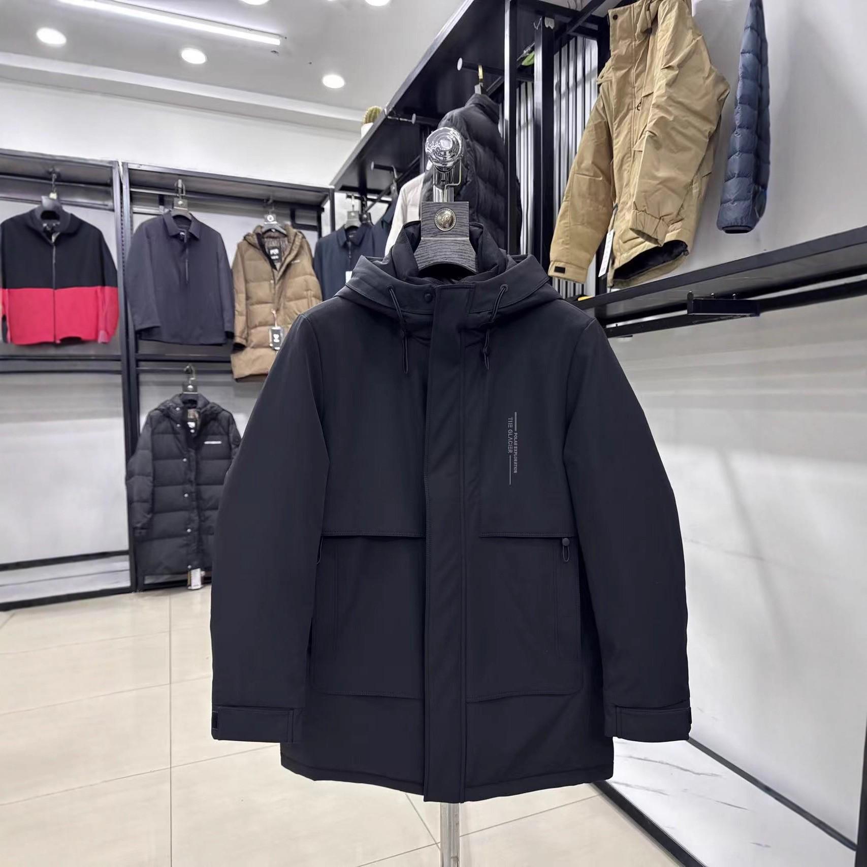 

Bean Scissors 90% Duck Down Hooded Winter Jacket, Warm & Comfortable, Outdoor Casual, Thick Cut, Style 9Y061. 180/104 for 150-165 jin чорний