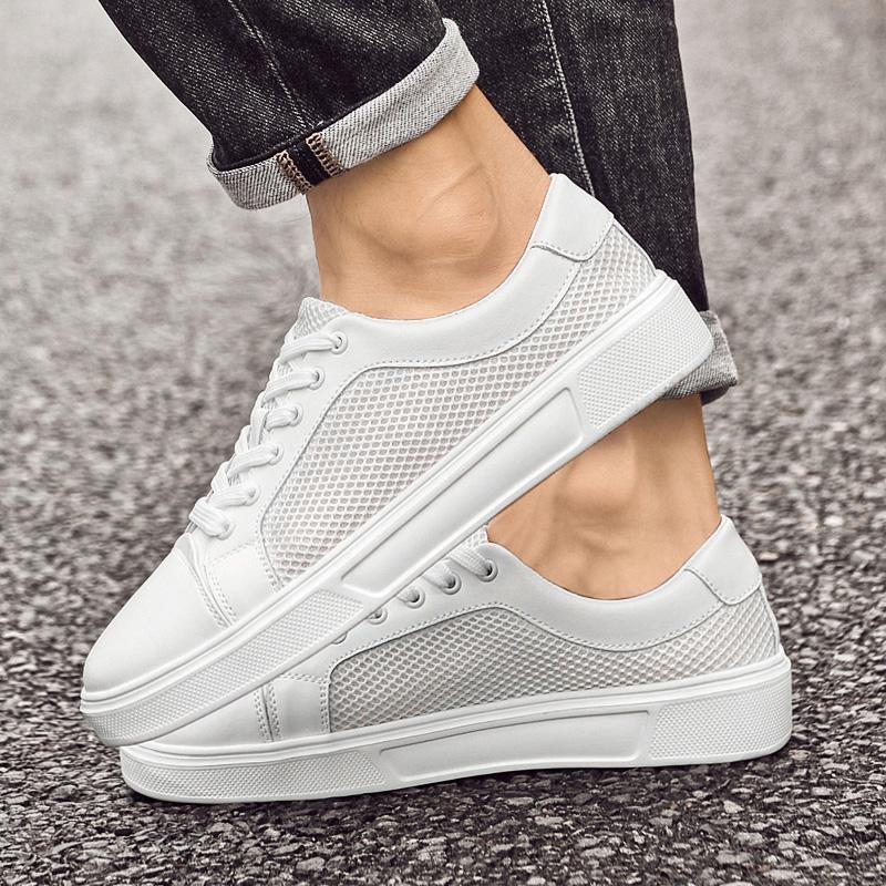 Fashion New Non-slip Flats Men Vulcanized Shoes Genuine Leather Men Sneakers Trend Casual Shoe Breathable Leisure Male Walking Shoes