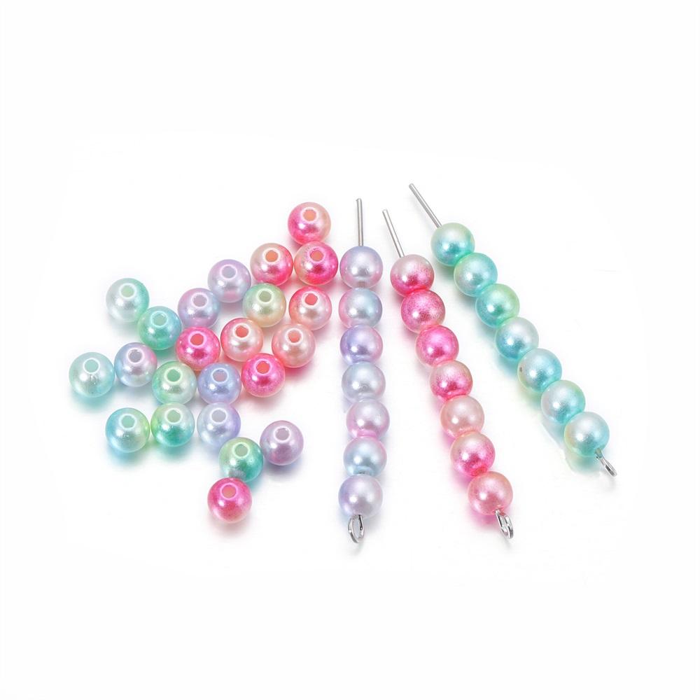50-400Pcs 3-12mm Colorful Acrylic ABS Imitation Pearl Bead Loose Spacer Beads for DIY Bracelet Necklace Jewelry Making Supplies